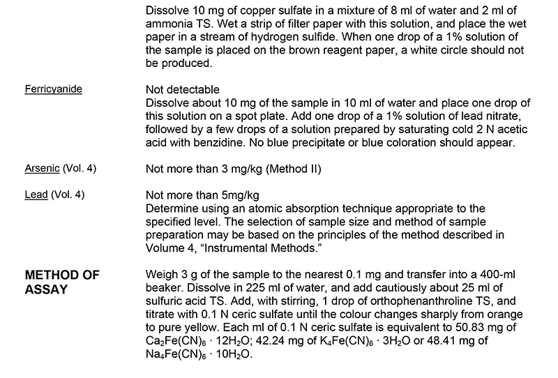 FAO.WHO - JECFA 添加劑規(guī)格：亞鐵氰化鈣、鉀和鈉（Additive-190） 2.jpg